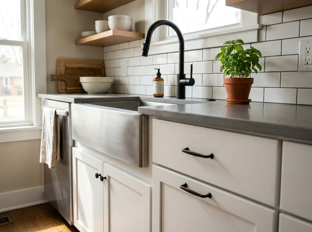 36" White Shaker Sink Base view 2