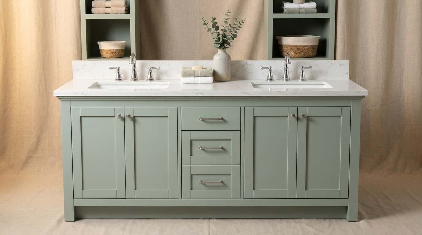 60" Double-Sink Sage Vanity view 1