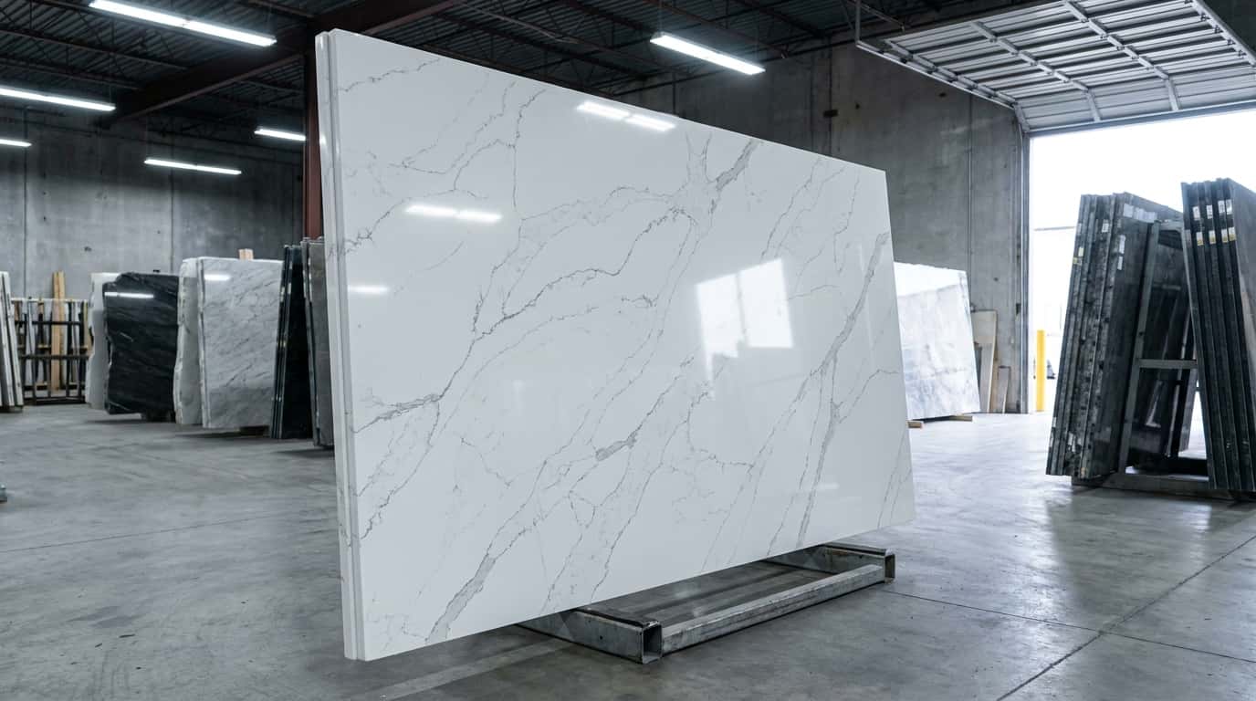 Calacatta Quartz Slab view 1
