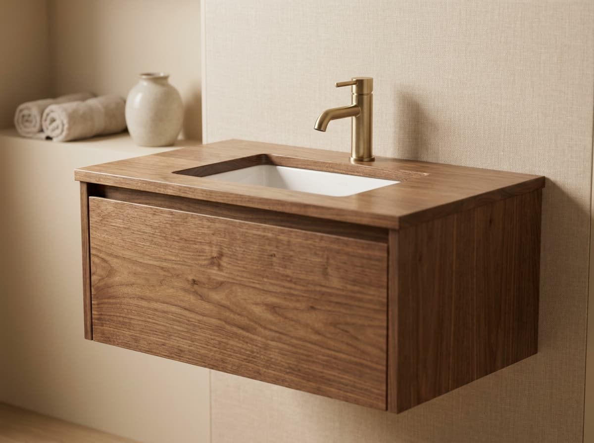 30" Floating Walnut Vanity