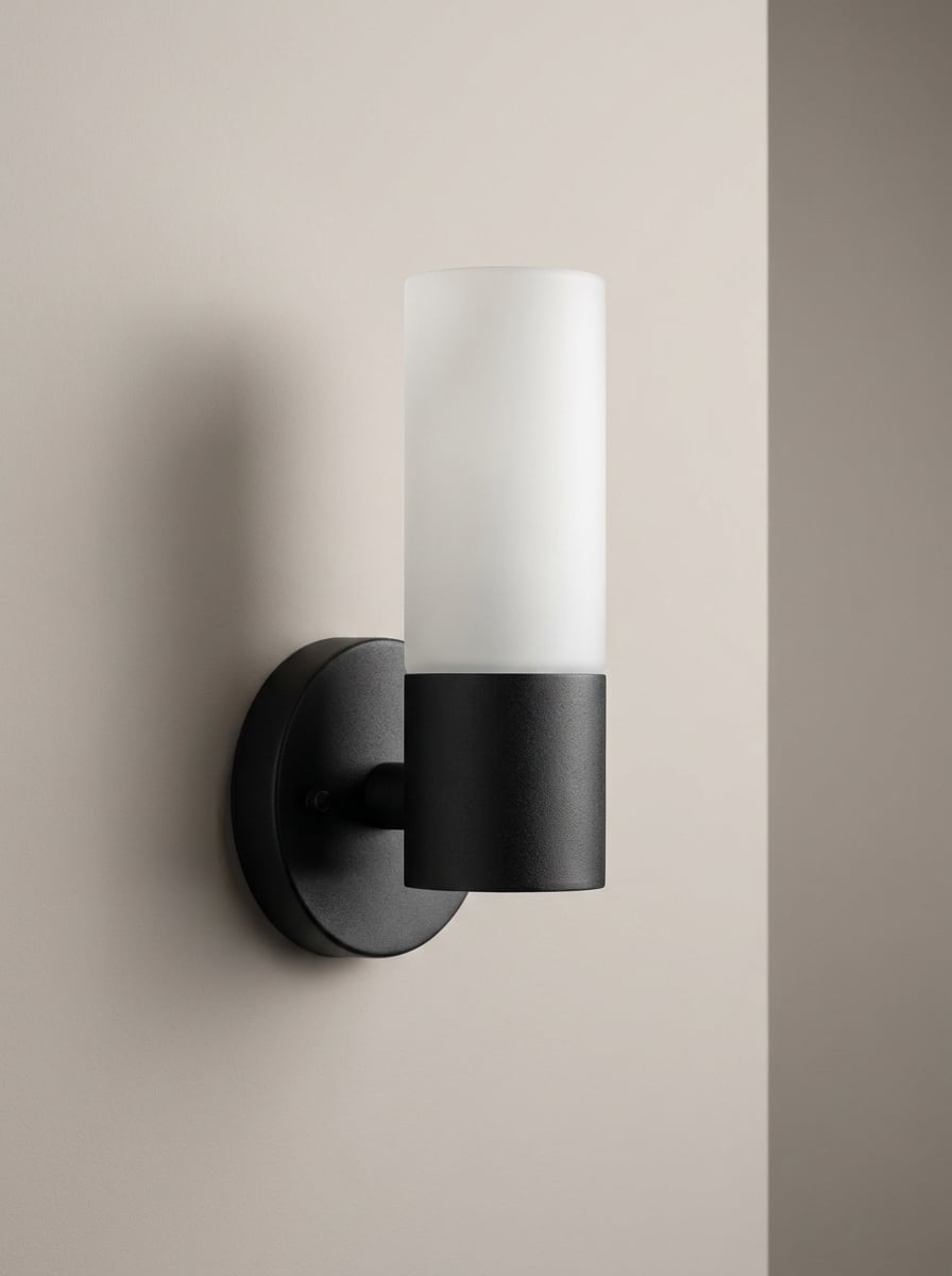 Matte-Black Up-Light Wall Sconce